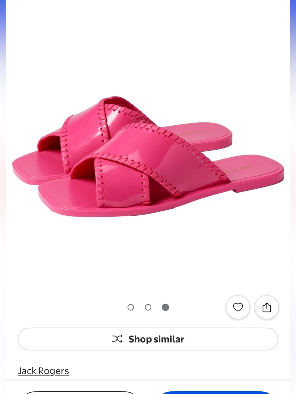 Jack Rogers Hot Pink Sloane Rubber Slide Sandals